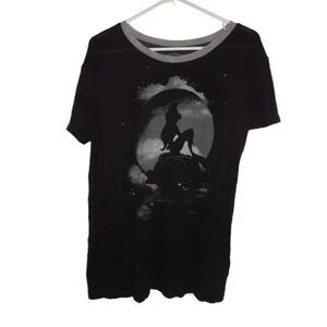DISNEY'S women's medium The Little Mermaid Ariel black semi-sheer t-shirt